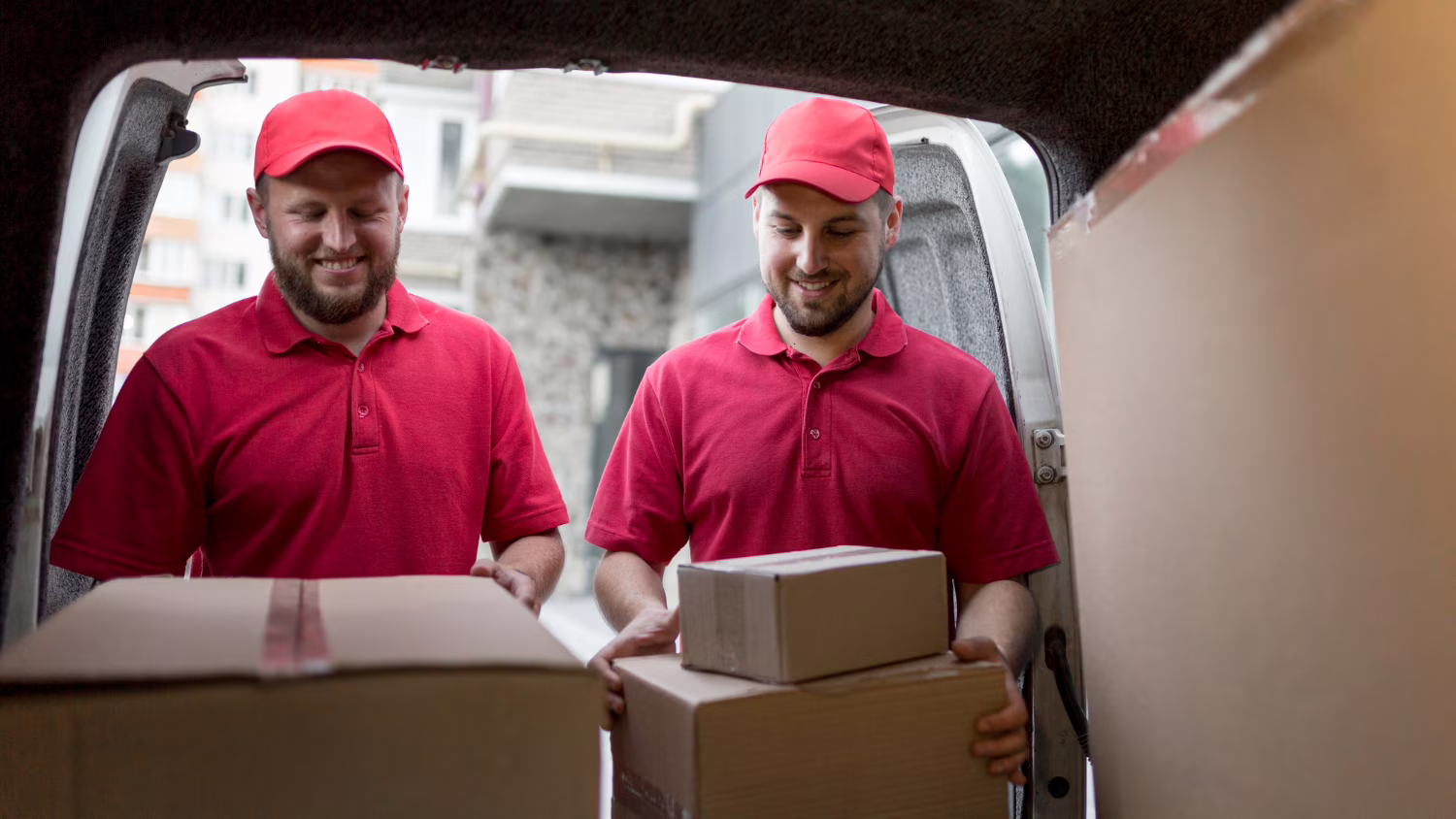Top Grade Movers crew loading boxes into a van